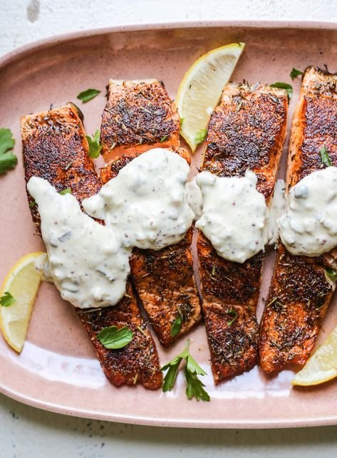 The Defined Dish Salmon with tarter sauce